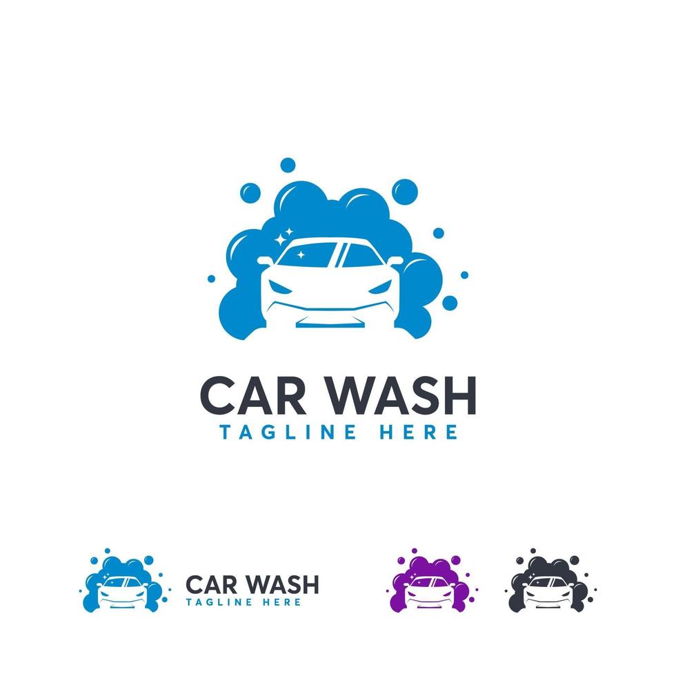 designs de logotipo de lavagem de carro, modelo de logotipo de bolha de carro novo vetor