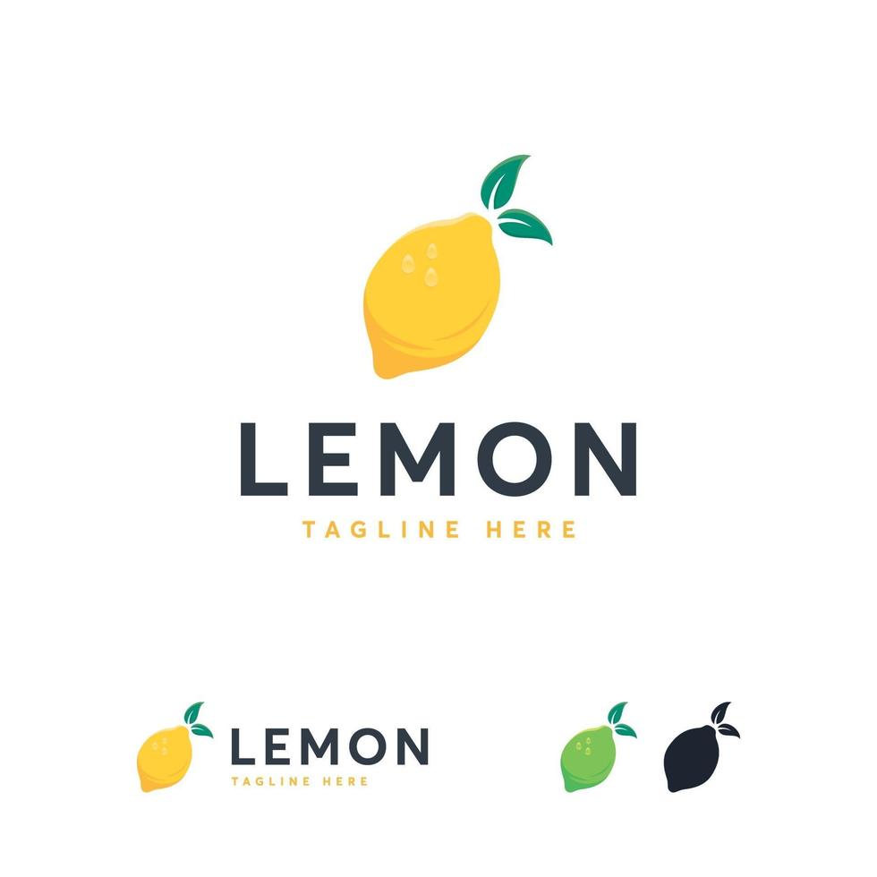 vetor de modelo de logotipo de limão fresco, ícone de logotipo de fruta limão
