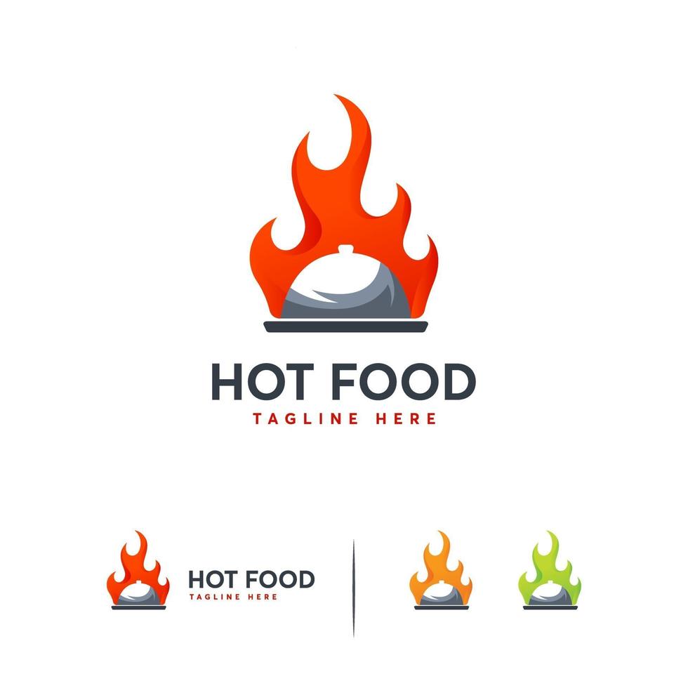 vetor de designs de logotipo de comida quente, ícone de símbolo de comida de especiarias, logotipo de restaurante