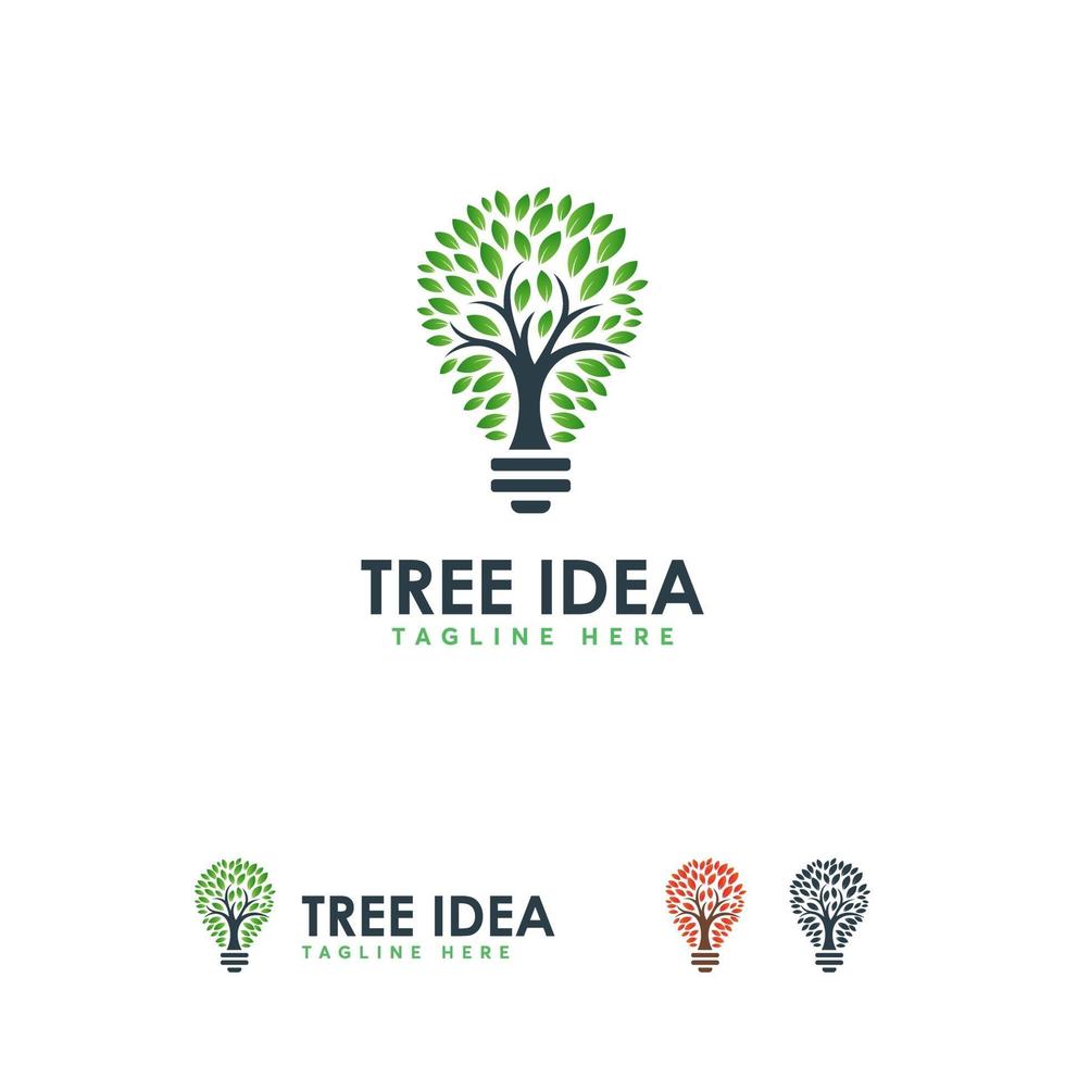 conceito de design de logotipo de ideia de árvore, modelo de logotipo de inspiração de natureza vetor