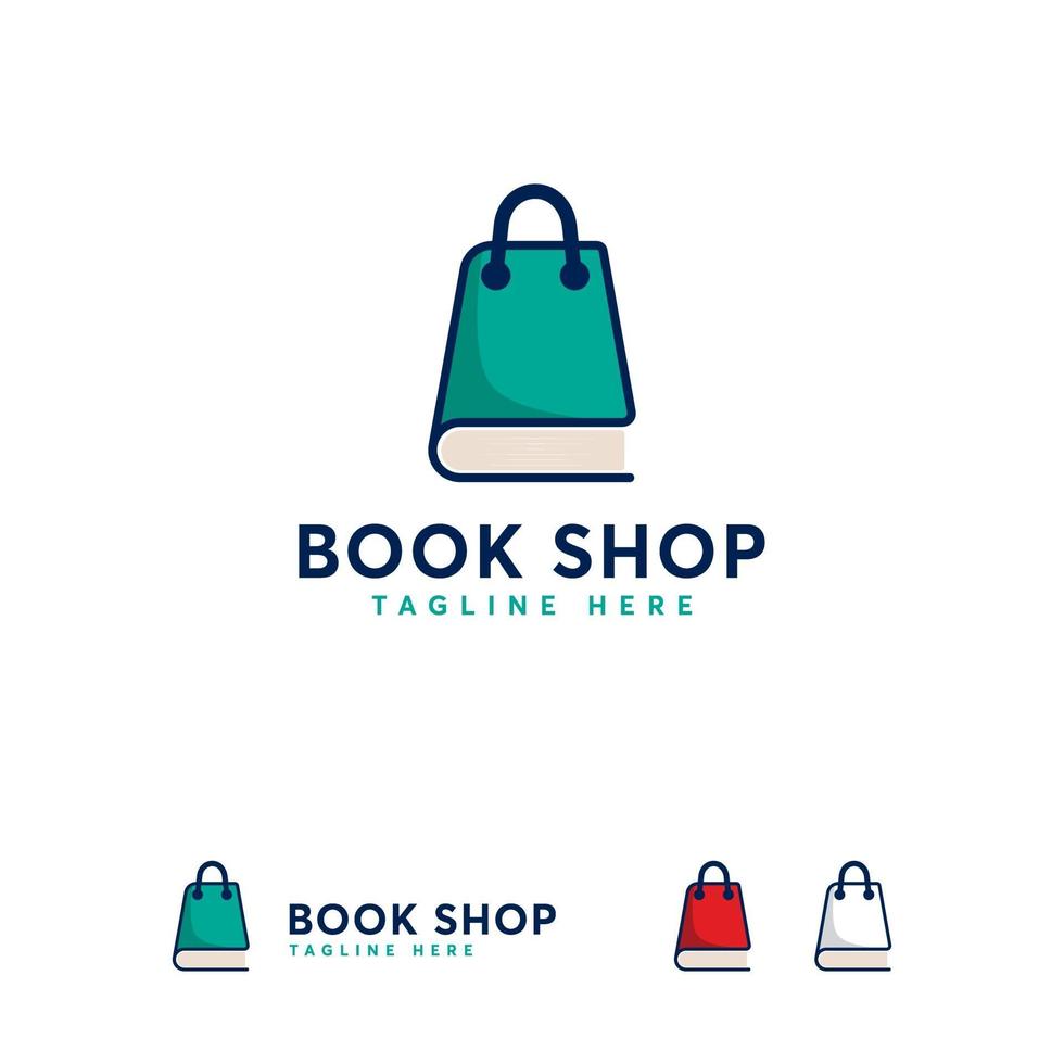 modelo de design de logotipo de livraria, conceito de símbolo de logotipo de livraria vetor