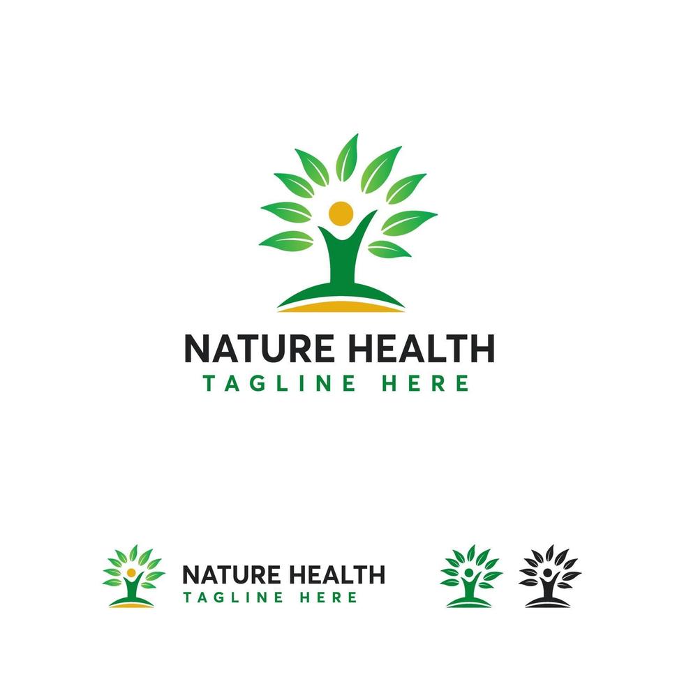 vetor de conceito de projetos de logotipo de saúde da natureza, símbolo de logotipo de planta de árvore