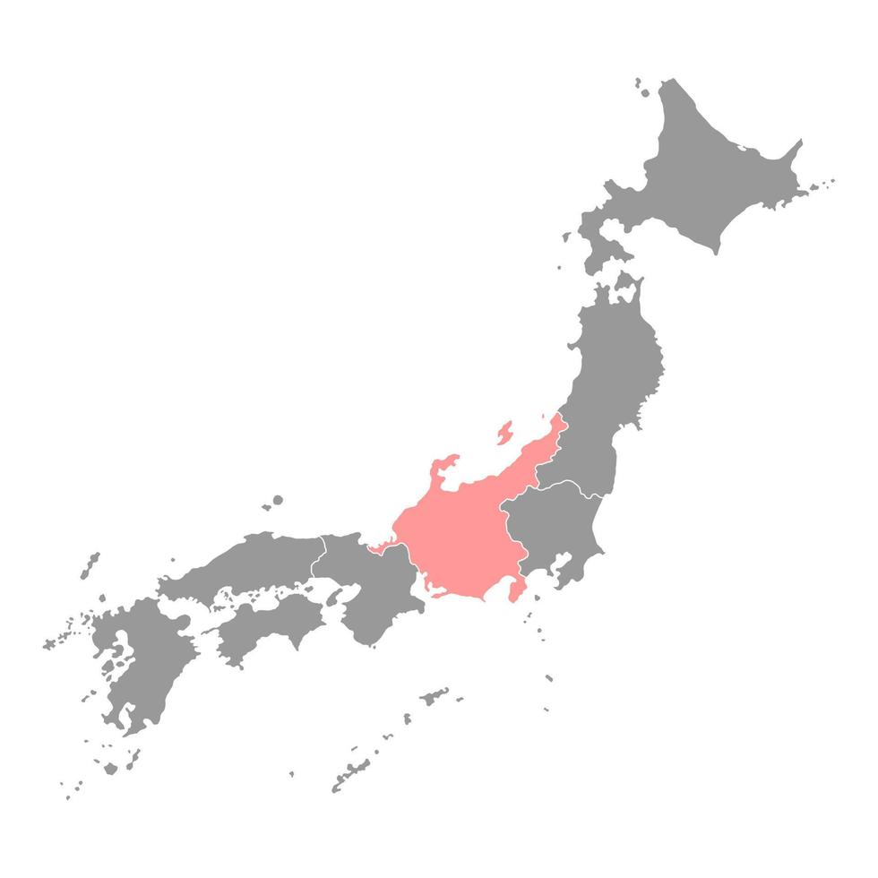 mapa de chubu, região do japão. ilustração vetorial vetor