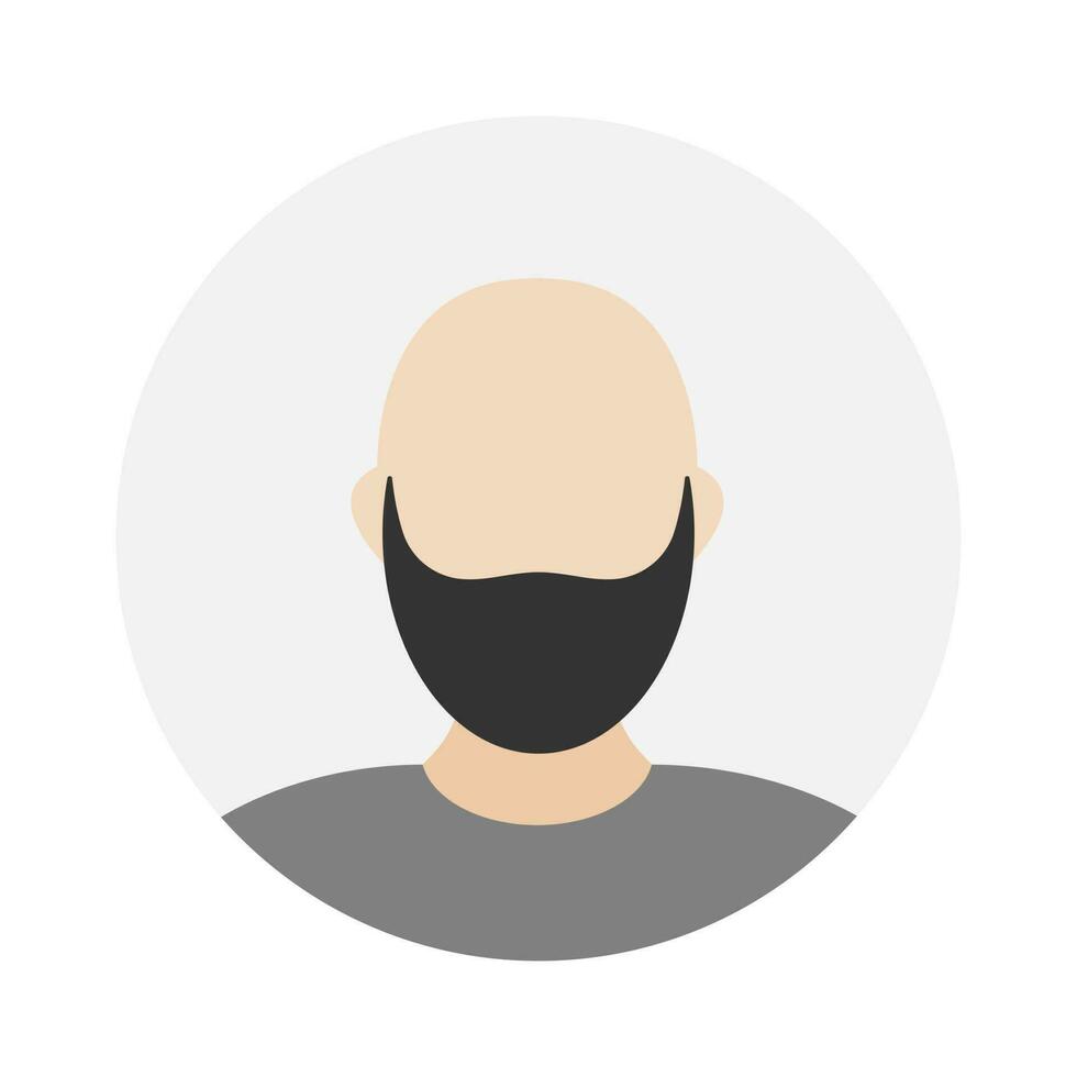 esvaziar face ícone avatar com barba. vetor ilustração.