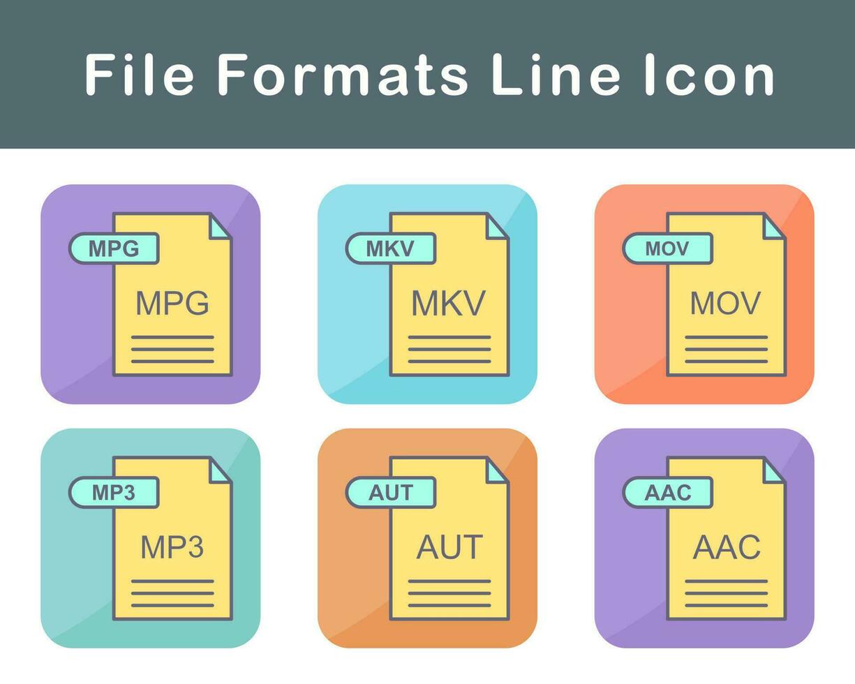 Arquivo formatos vetor ícone conjunto