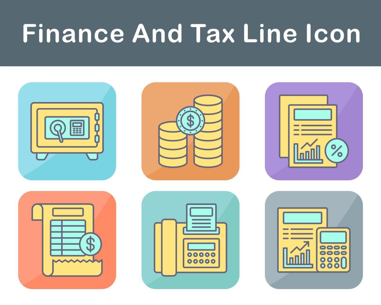 finança e imposto vetor ícone conjunto