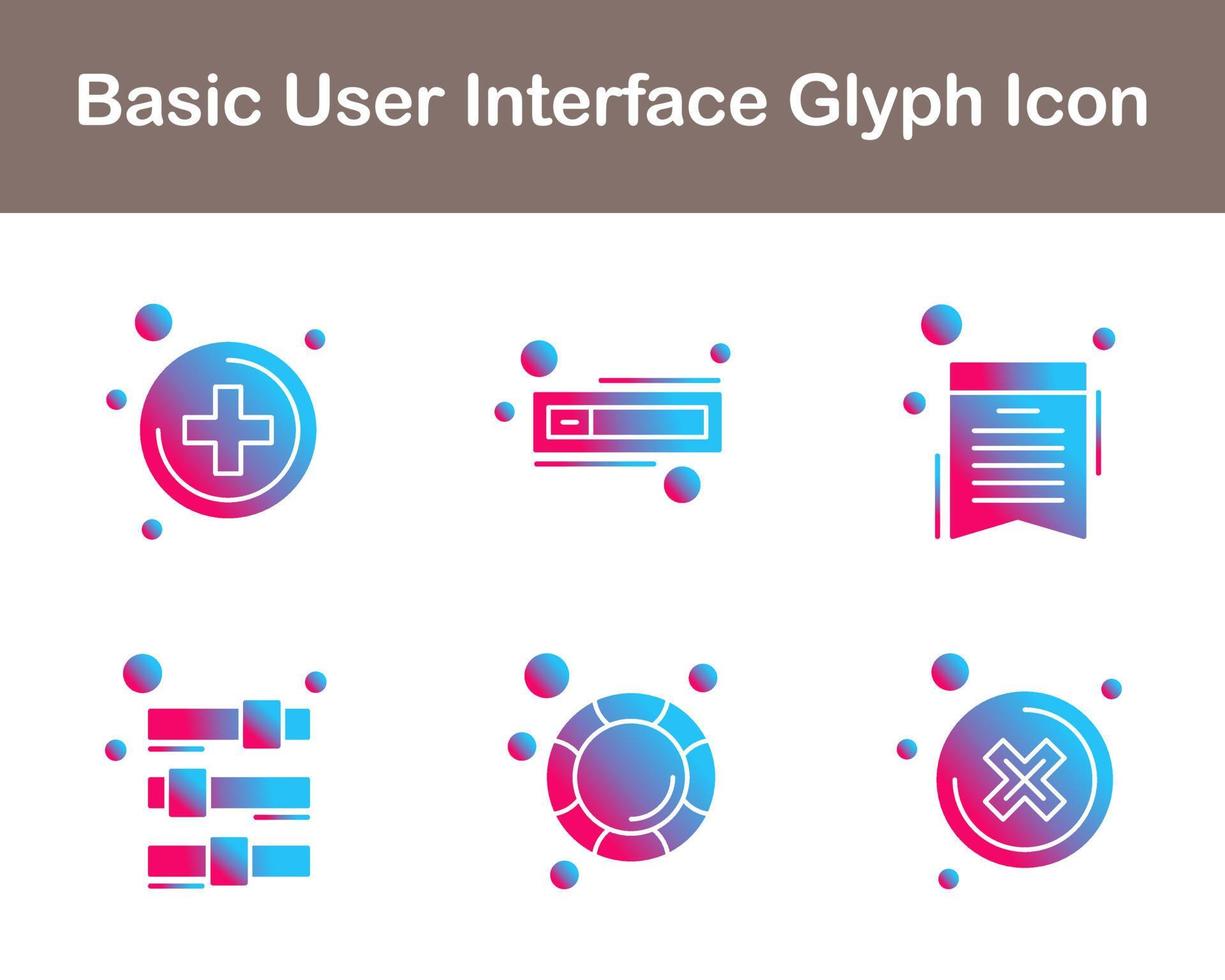 básico do utilizador interface vetor ícone conjunto