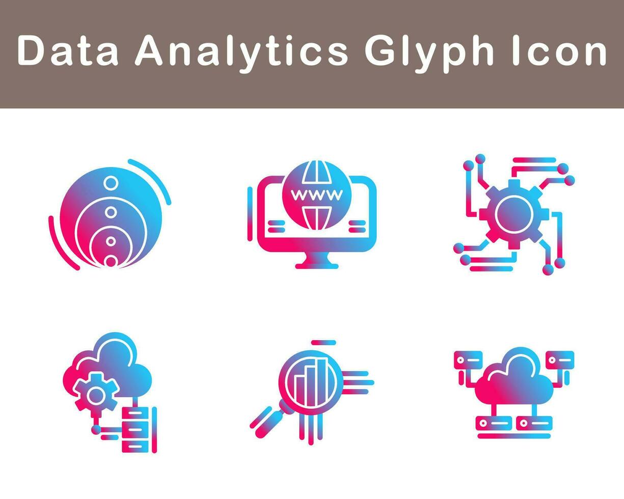 dados analytics vetor ícone conjunto