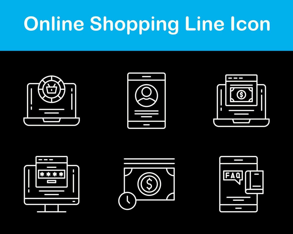 conjunto de ícones vetoriais de compras online vetor
