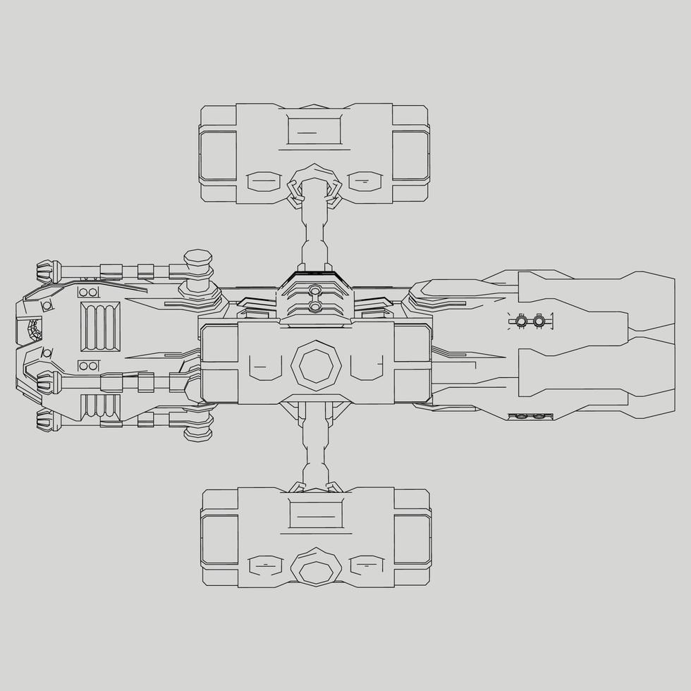 Lineart da nave vetor