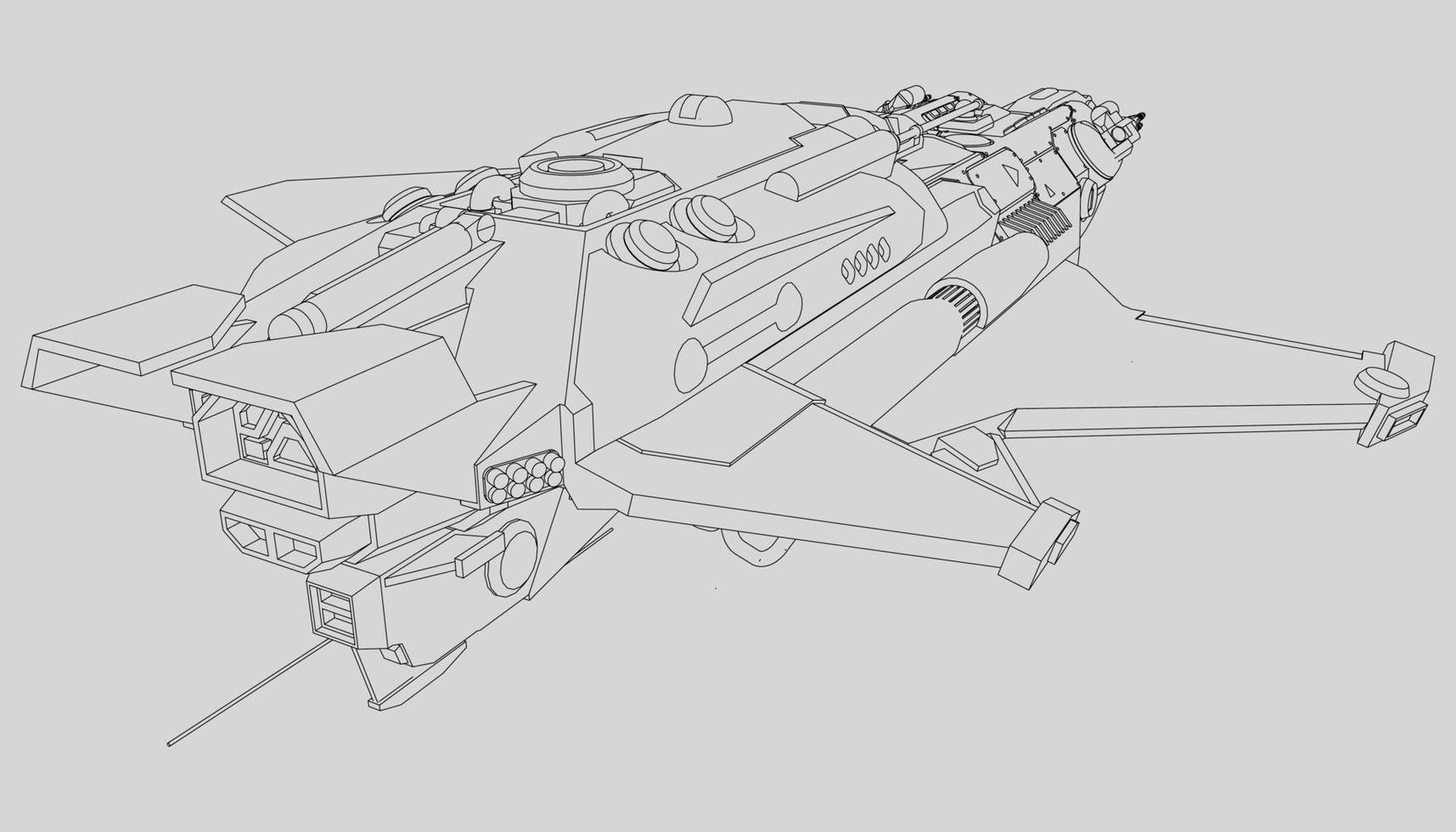 Lineart da nave vetor