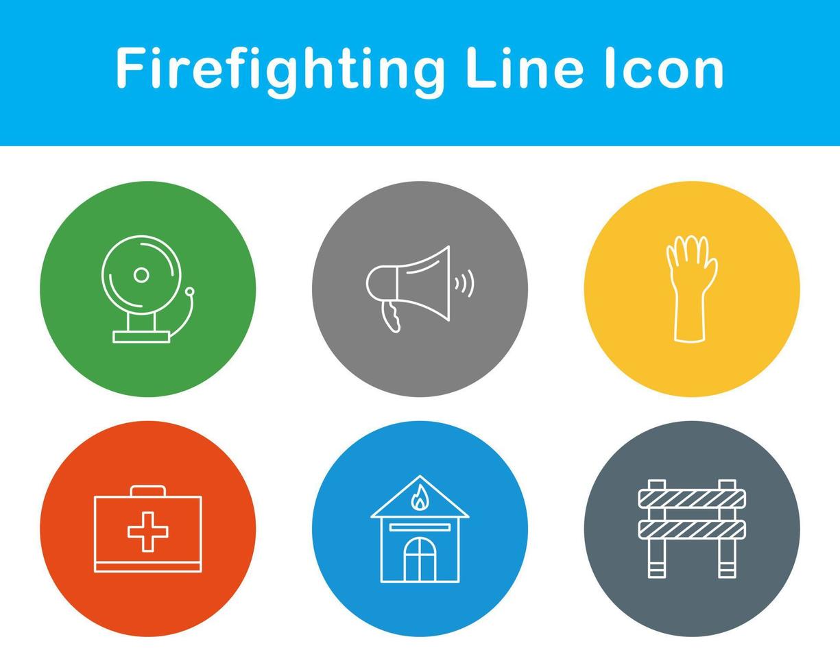 combate a incêndios vetor ícone conjunto