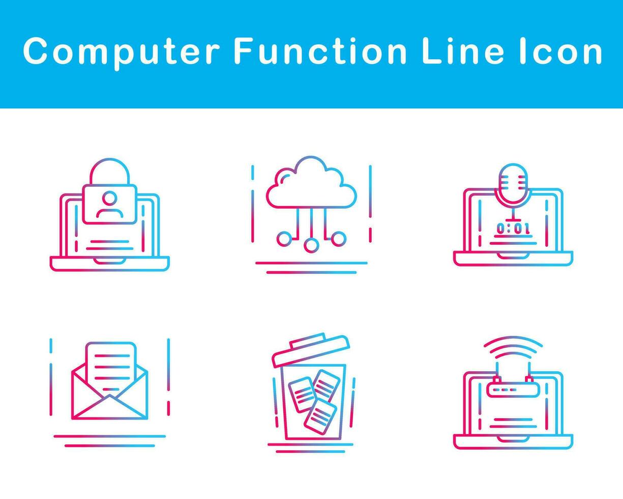 computador função vetor ícone conjunto