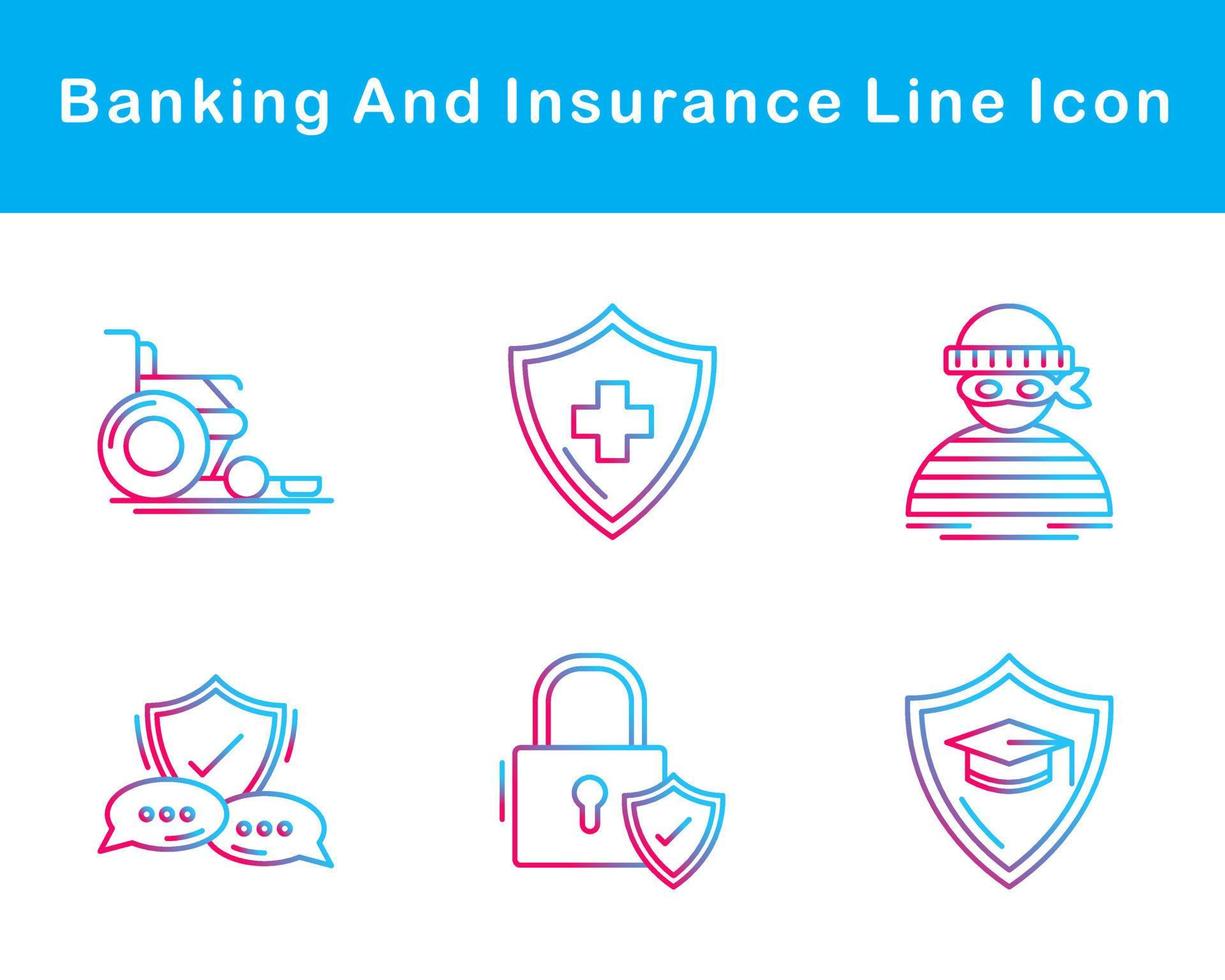 bancário e seguro vetor ícone conjunto
