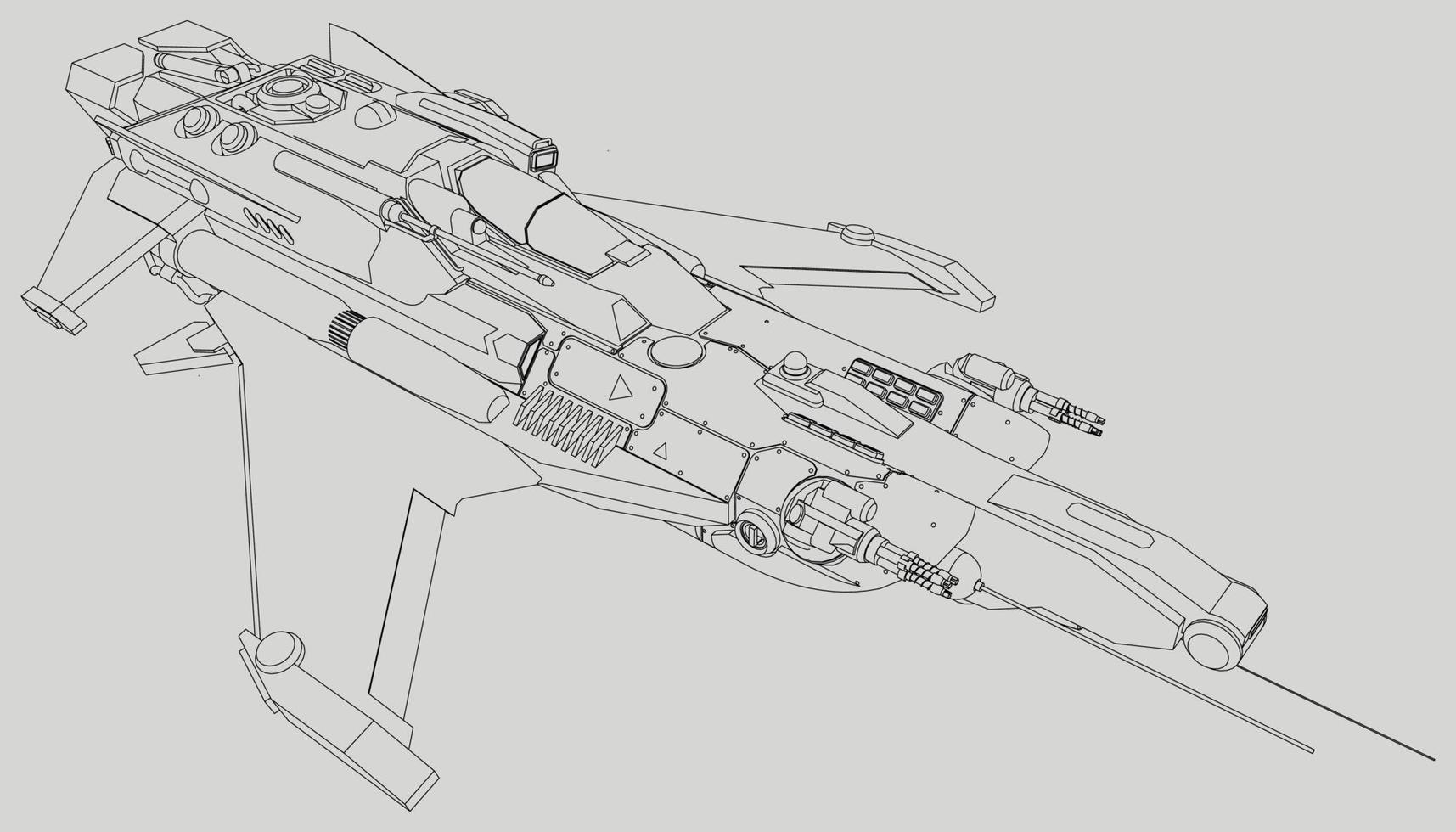 Lineart da nave vetor