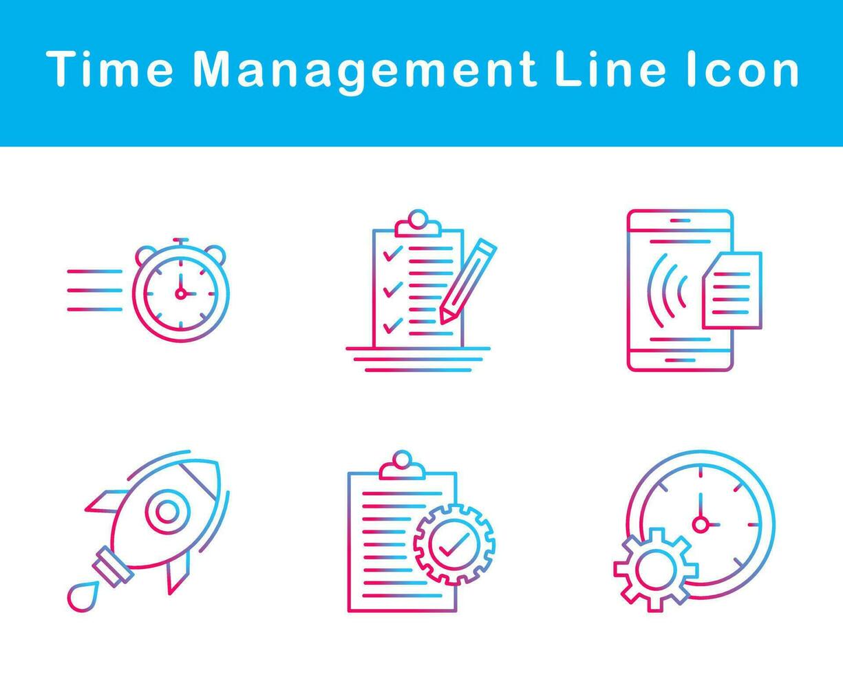 Tempo gestão vetor ícone conjunto