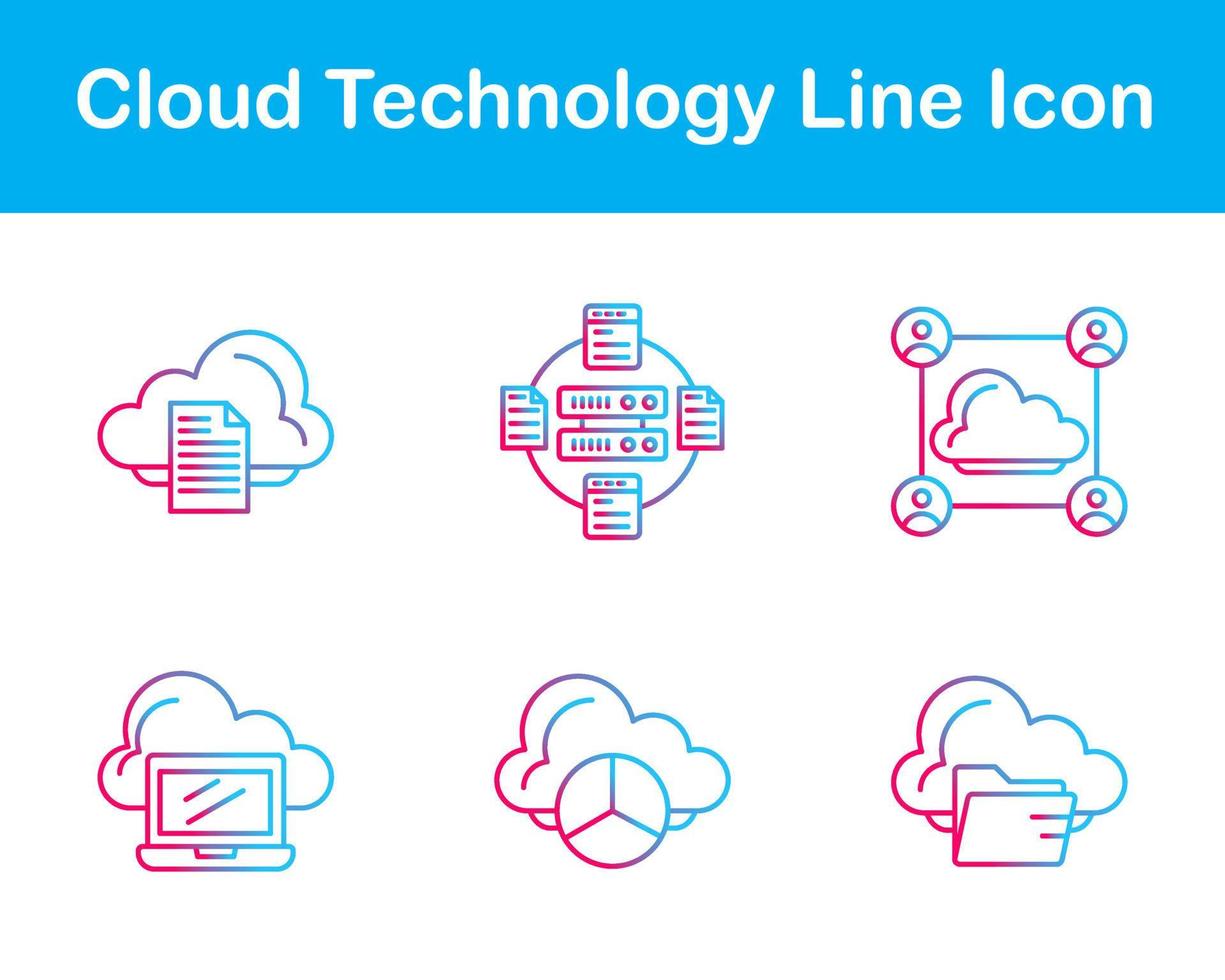 nuvem tecnologia vetor ícone conjunto