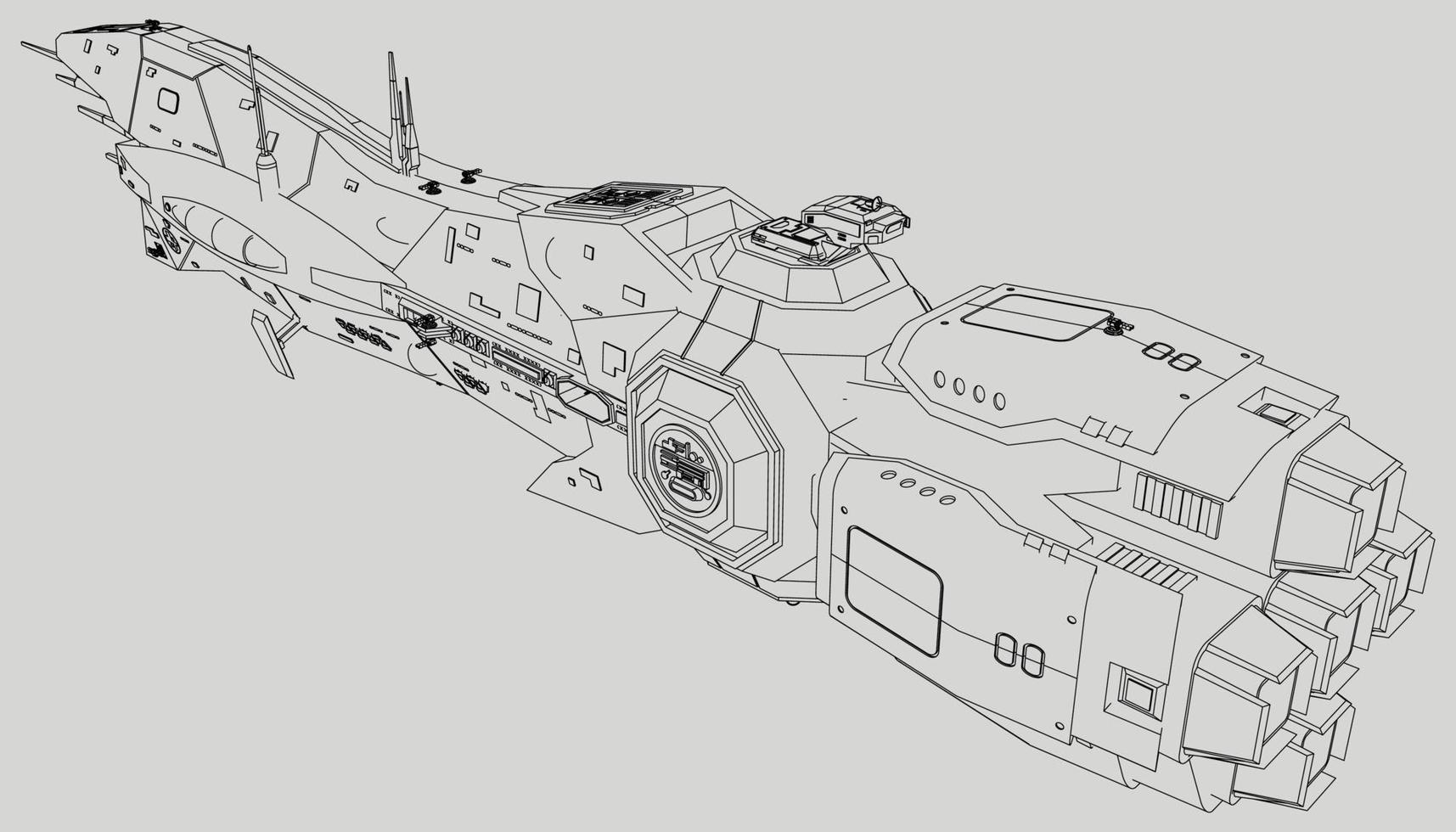 Lineart da nave vetor