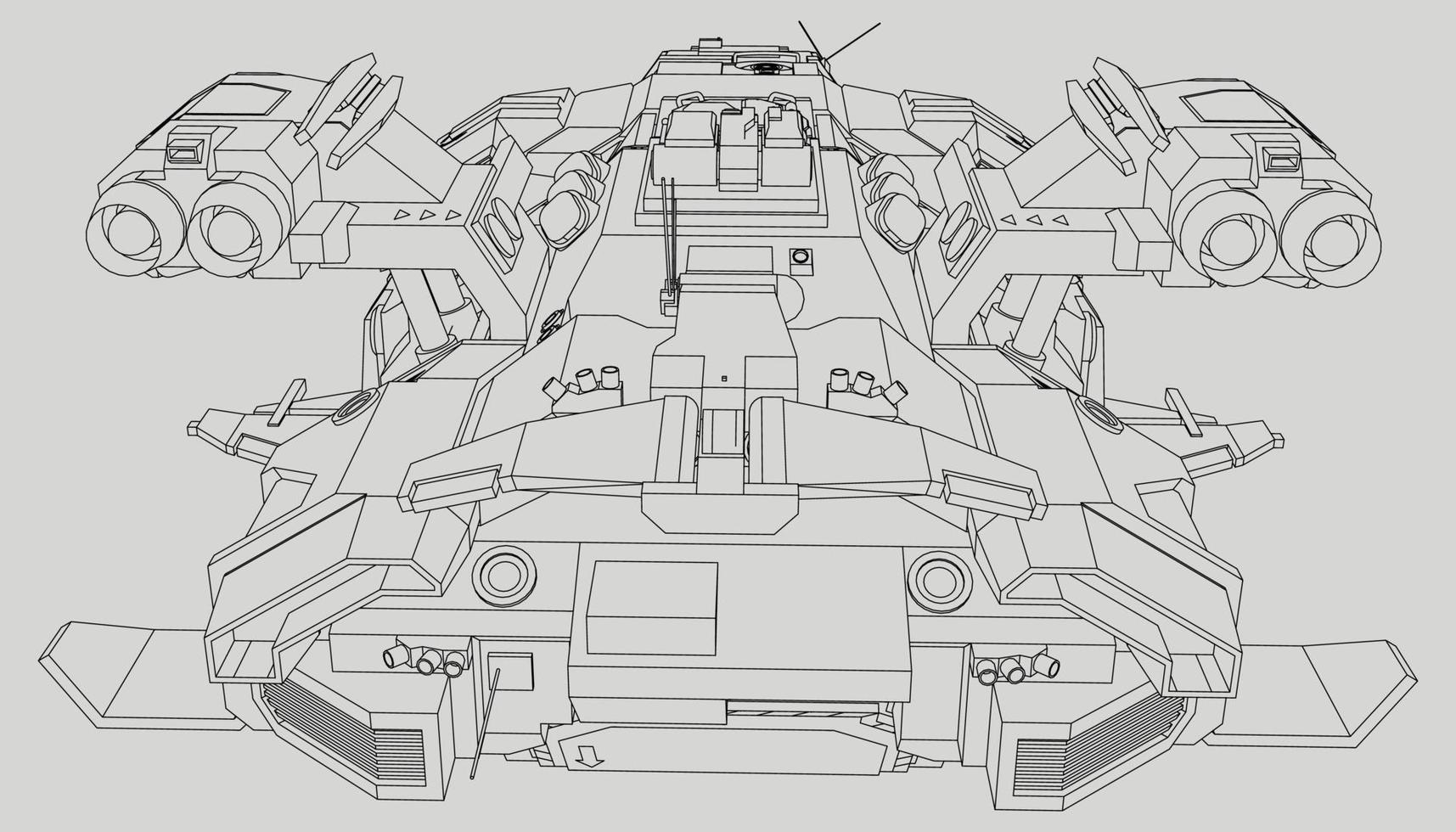 Lineart da nave vetor