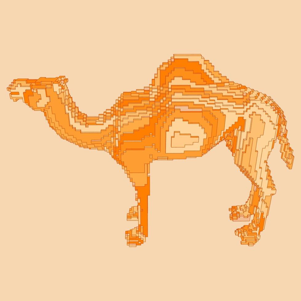 desenho de voxel de um camelo vetor