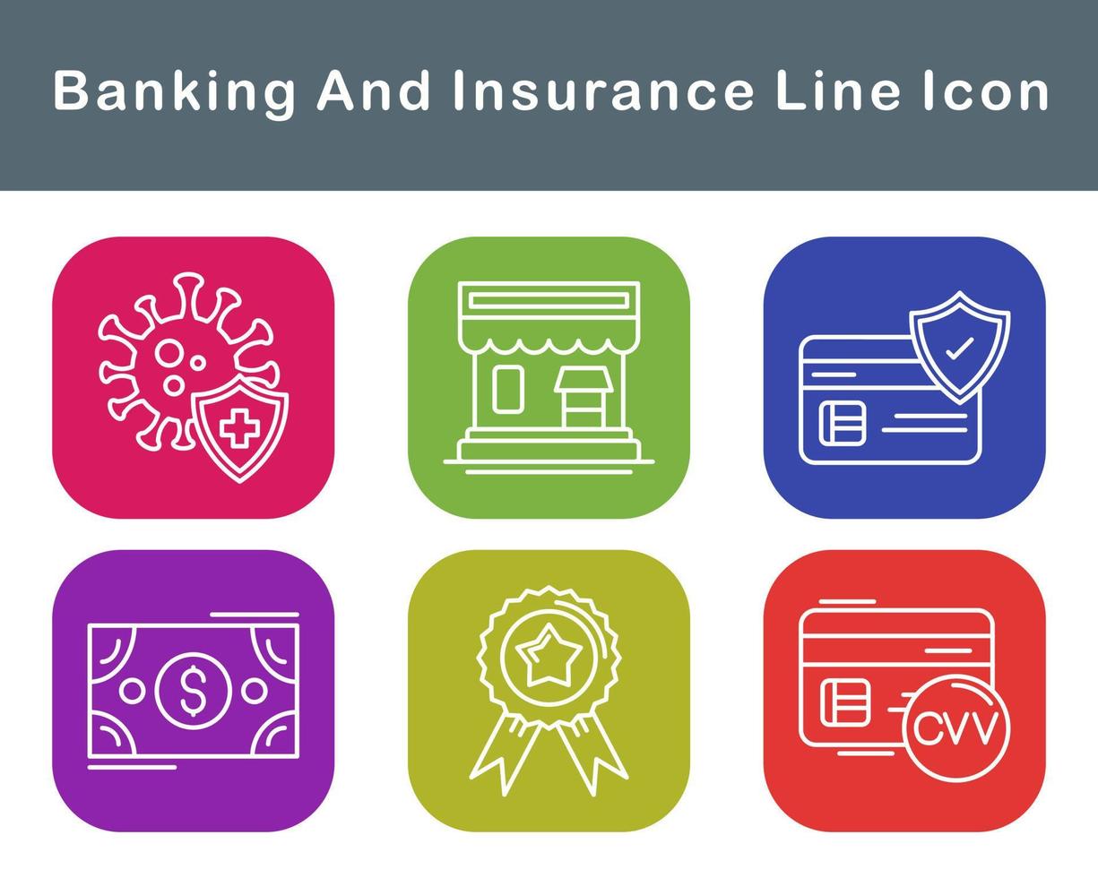 bancário e seguro vetor ícone conjunto