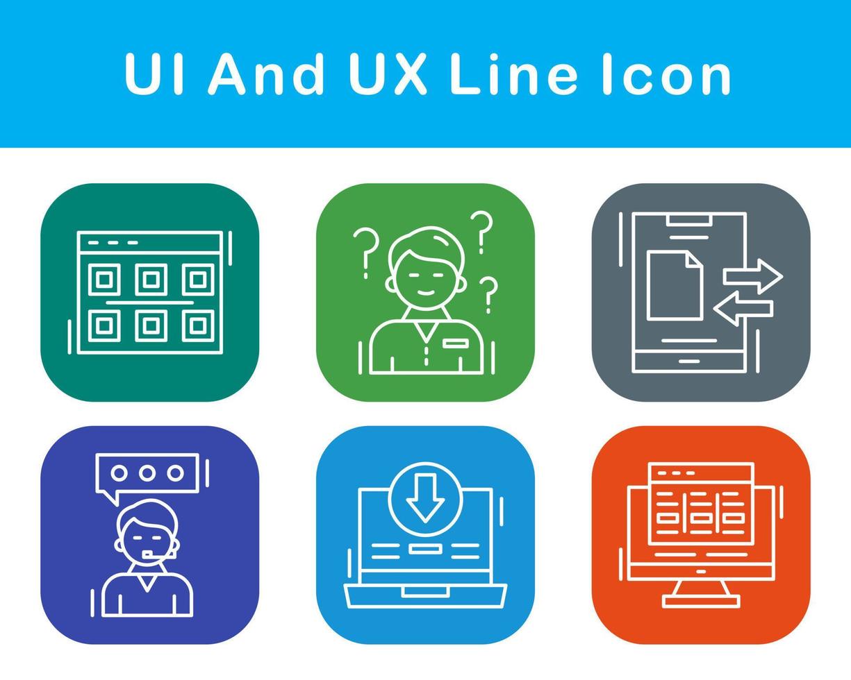 ui e ux vetor ícone conjunto