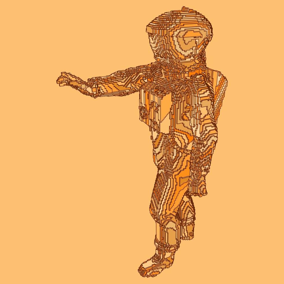 design voxel de astronauta vetor