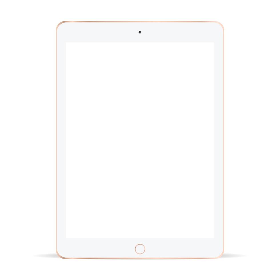 vetor de maquete de tablet. tablet moderno com tela vazia. computador tablet realista isolado no fundo branco.