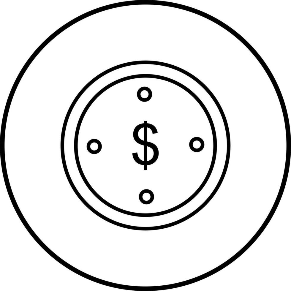 ícone de vetor de moeda de dólar