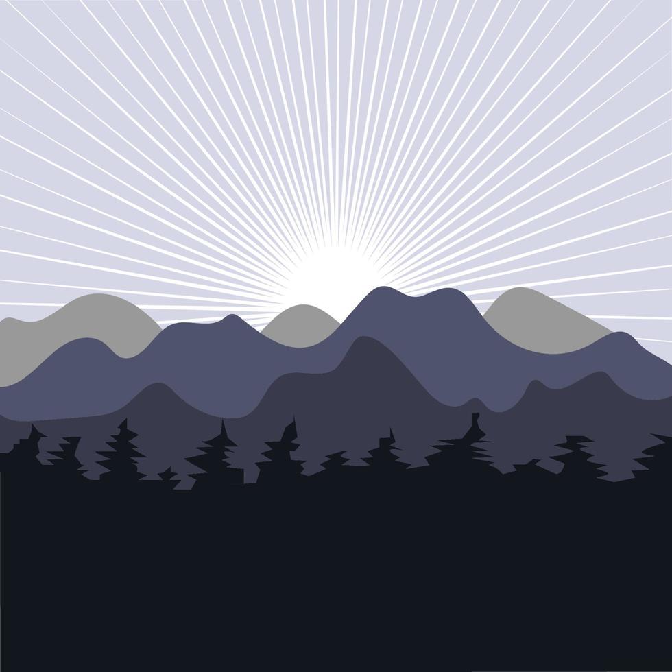 panorama montanha e pinheiros árvore vetor ilustração Projeto