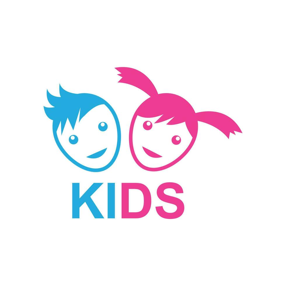 crianças ícone logotipo vetor ilustração