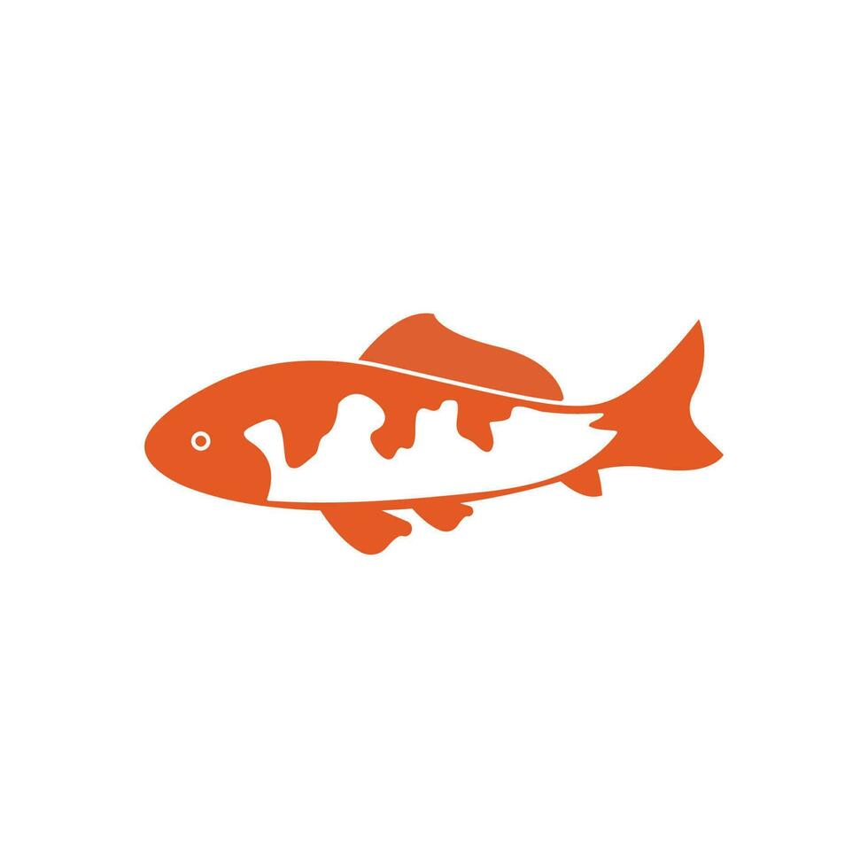 ícone de vetor de logotipo de peixe koi