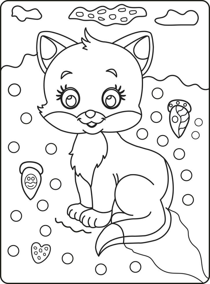 Esboço Da Página Da Coloração Do Gato Macio Dos Desenhos Animados Livro  Para Colorir Para Crianças Ilustração do Vetor - Ilustração de gatinho,  pintura: 73927272