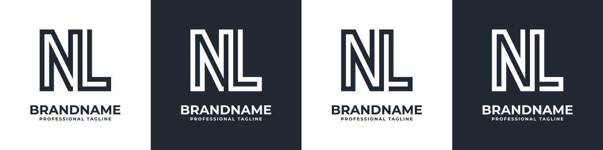 simples nl monograma logotipo, adequado para qualquer o negócio com nl ou em inicial. vetor