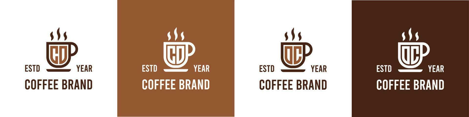 carta co e oc café logotipo, adequado para qualquer o negócio relacionado para café, chá, ou de outros com co ou oc iniciais. vetor