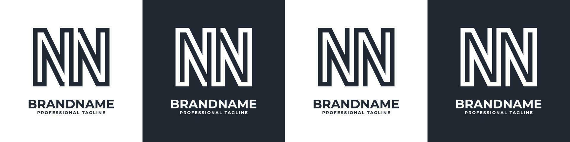 simples nn monograma logotipo, adequado para qualquer o negócio com n ou nn inicial. vetor