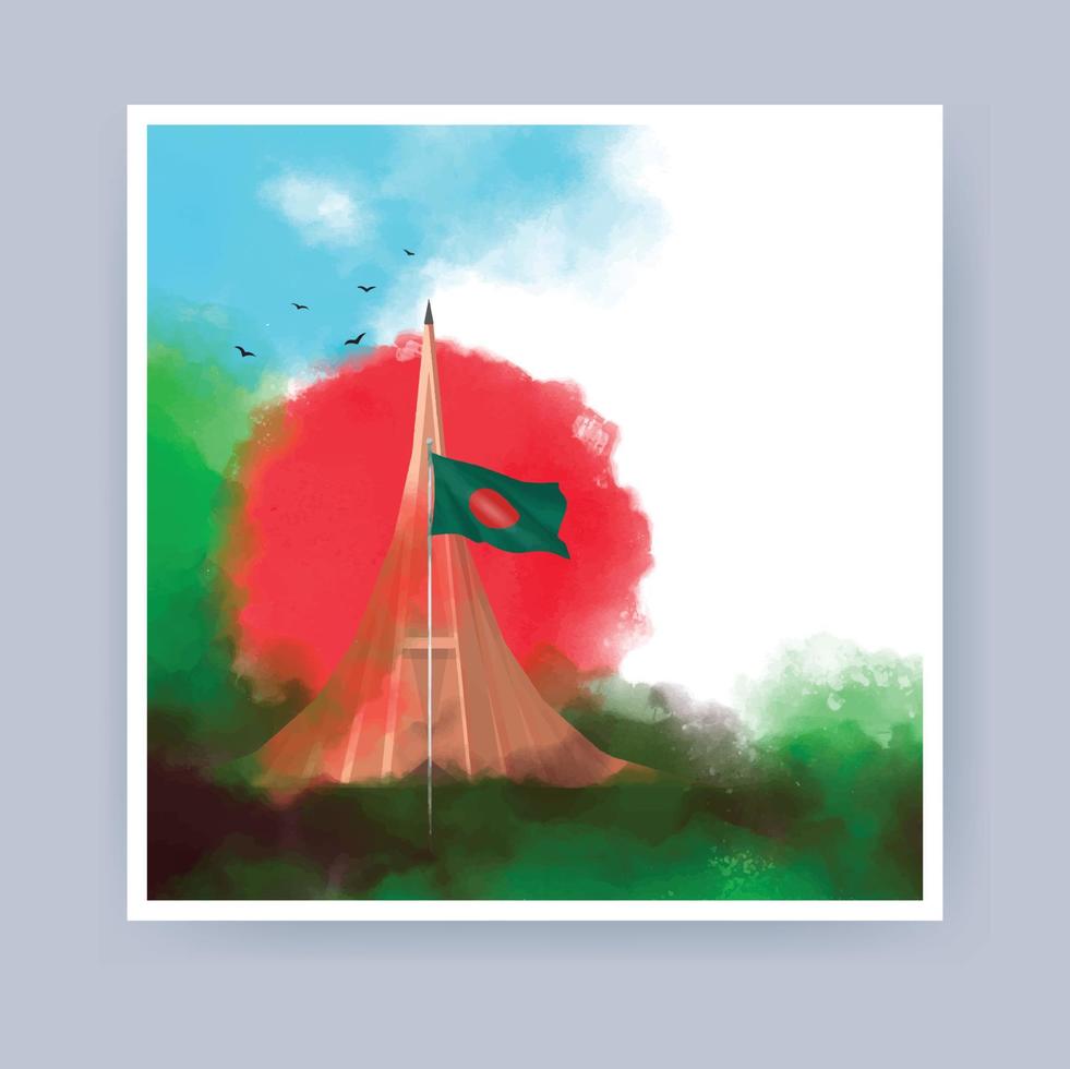 a independência dia do Bangladesh, levando Lugar, colocar em 26 marcha é uma nacional feriado.aquarela fundo conceito vetor