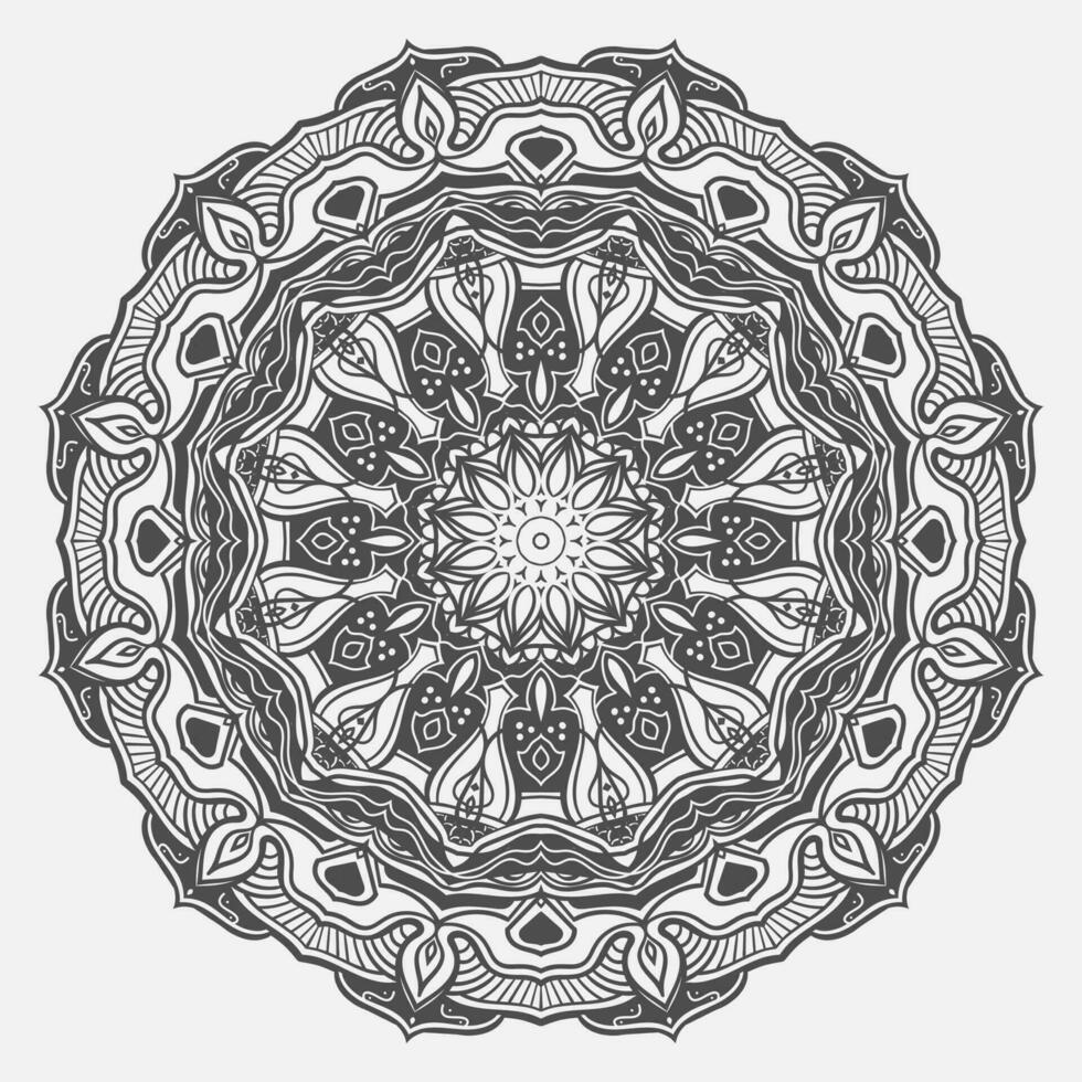 padrão circular em forma de mandala para henna, mehndi, tatuagem, decoração. ornamento decorativo em estilo étnico oriental vetor