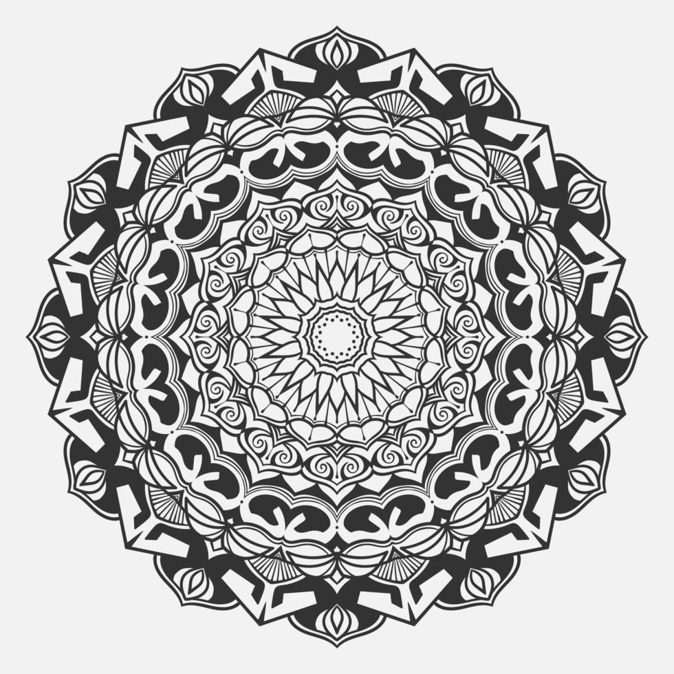 padrão circular em forma de mandala para henna, mehndi, tatuagem, decoração. ornamento decorativo em estilo étnico oriental vetor