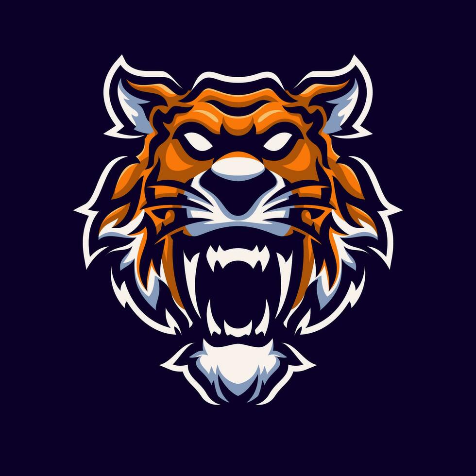 tigre mascote logotipo ilustração Prêmio vetor
