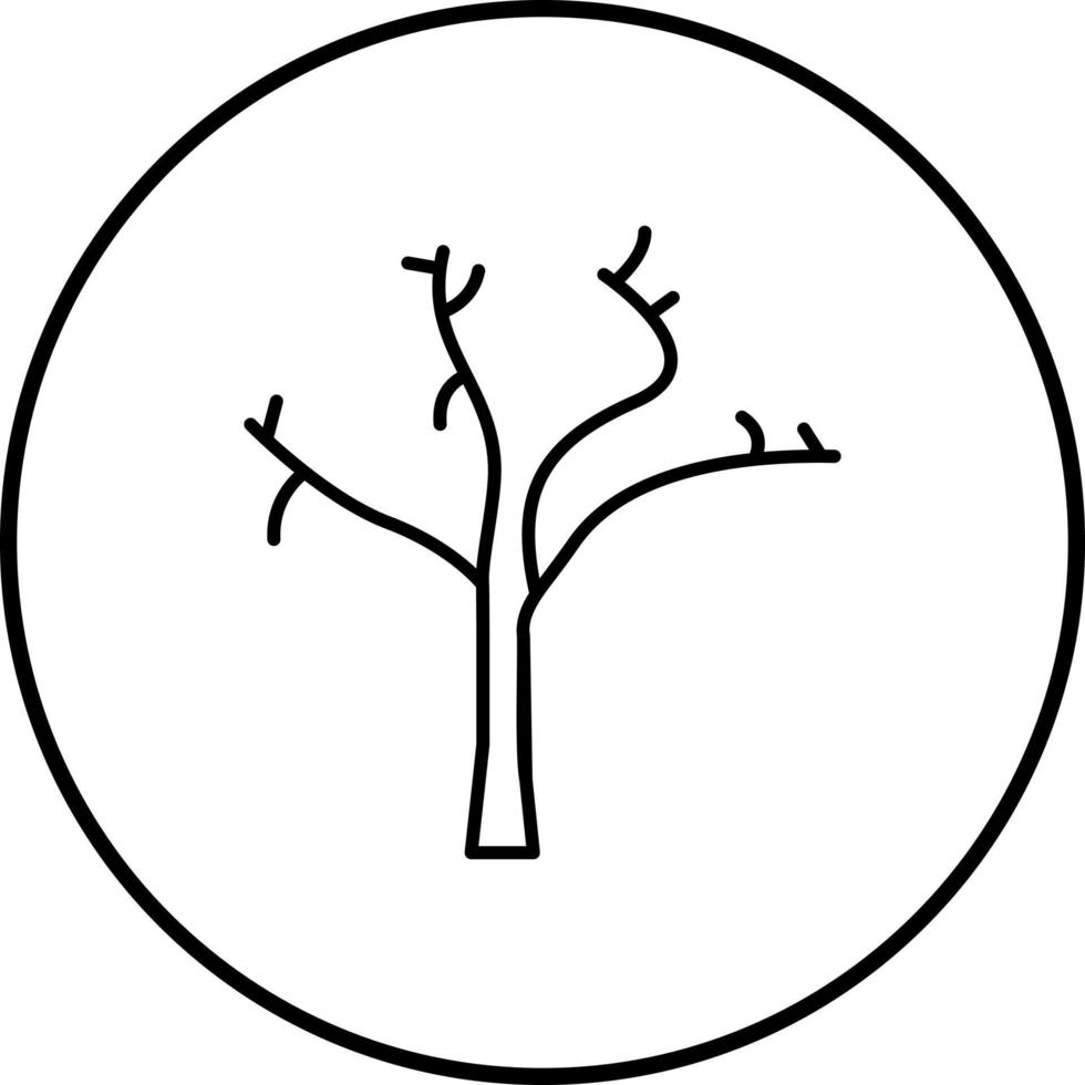árvore sem ícone de vetor de folhas