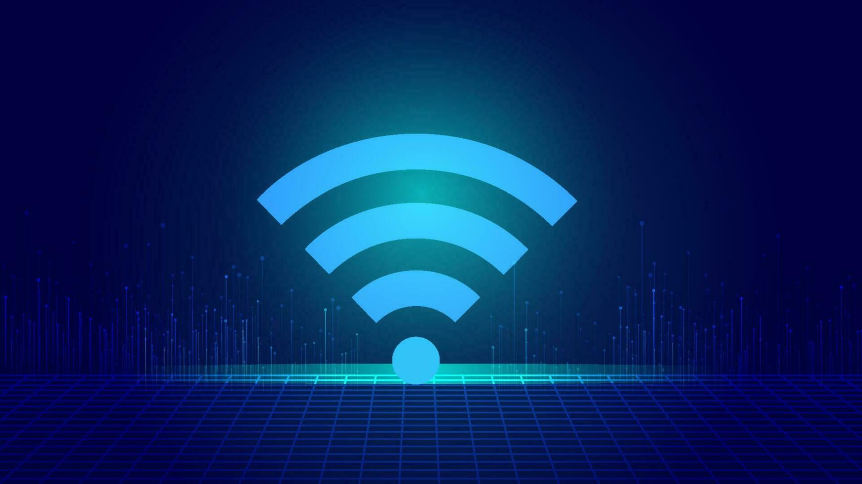 Wi-fi Internet vetor tecnologia ícone com abstrato baixo poli estrutura de arame malha Projeto a partir de conectando ponto e linha vetor.