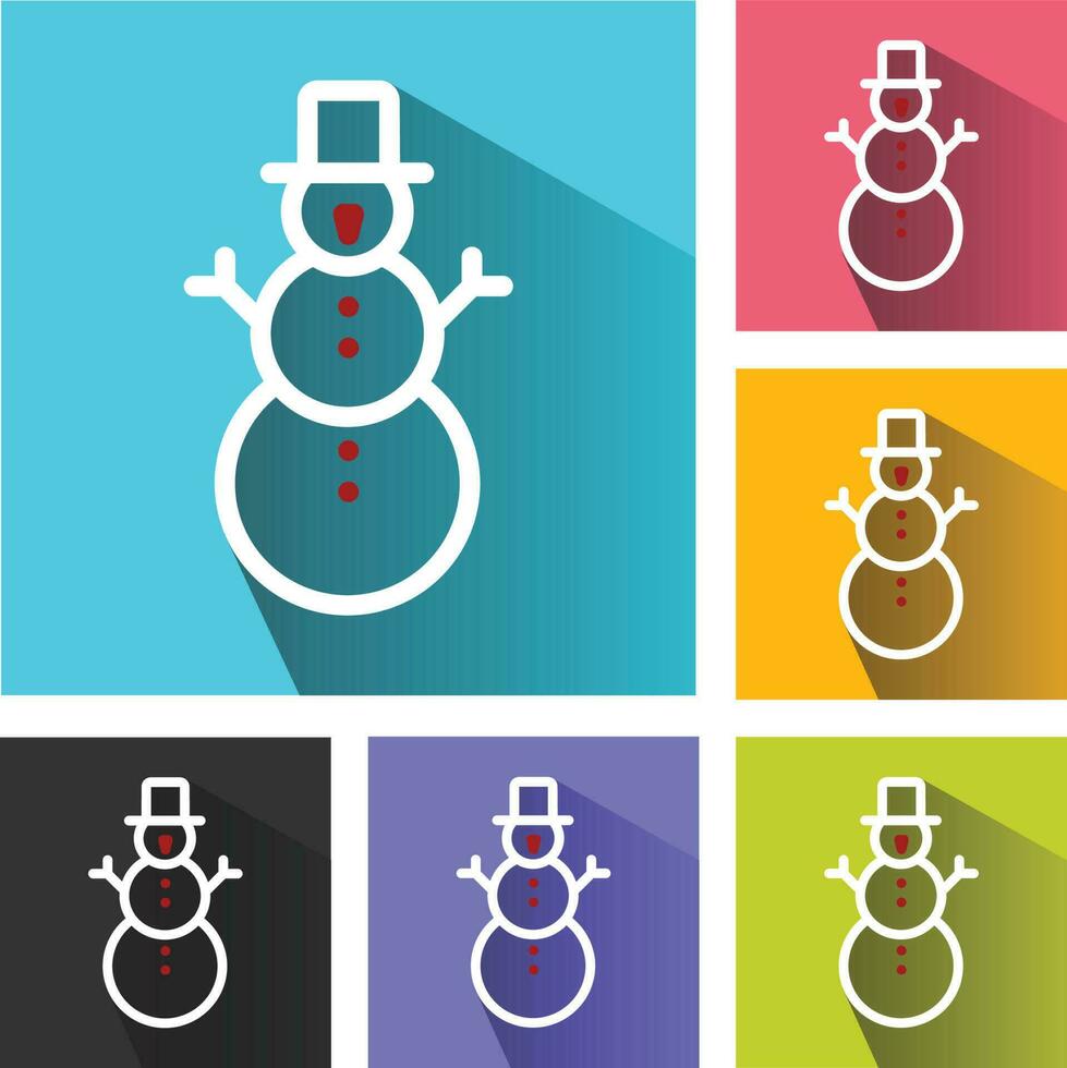 boneco de neve vetor ícone, Natal boneco de neve ícone, feliz inverno, Novo ano boneco de neve ícone, santa claus logotipo, santa claus vetor ícones conjunto