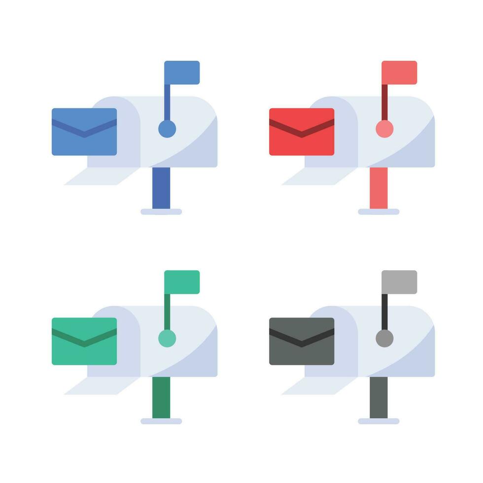 postal caixa ícone, caixa de correio símbolo ícone, caixa de correio ícone. postar caixa ícones, ilustração do caixa de correio ícones dentro múltiplo cores vetor