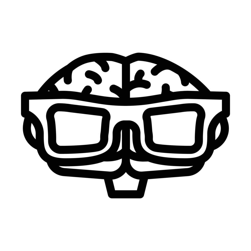 inteligente cérebro humano linha ícone vetor ilustração