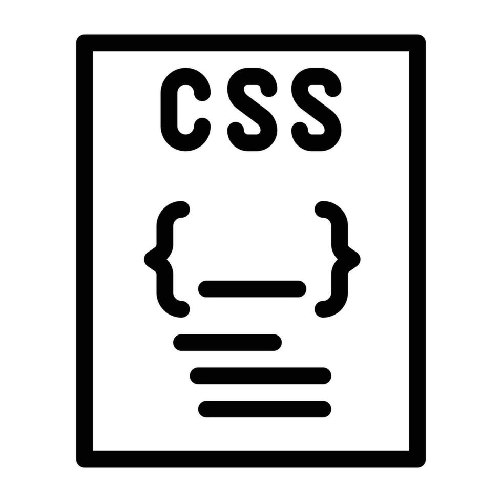 css Arquivo formato documento linha ícone vetor ilustração