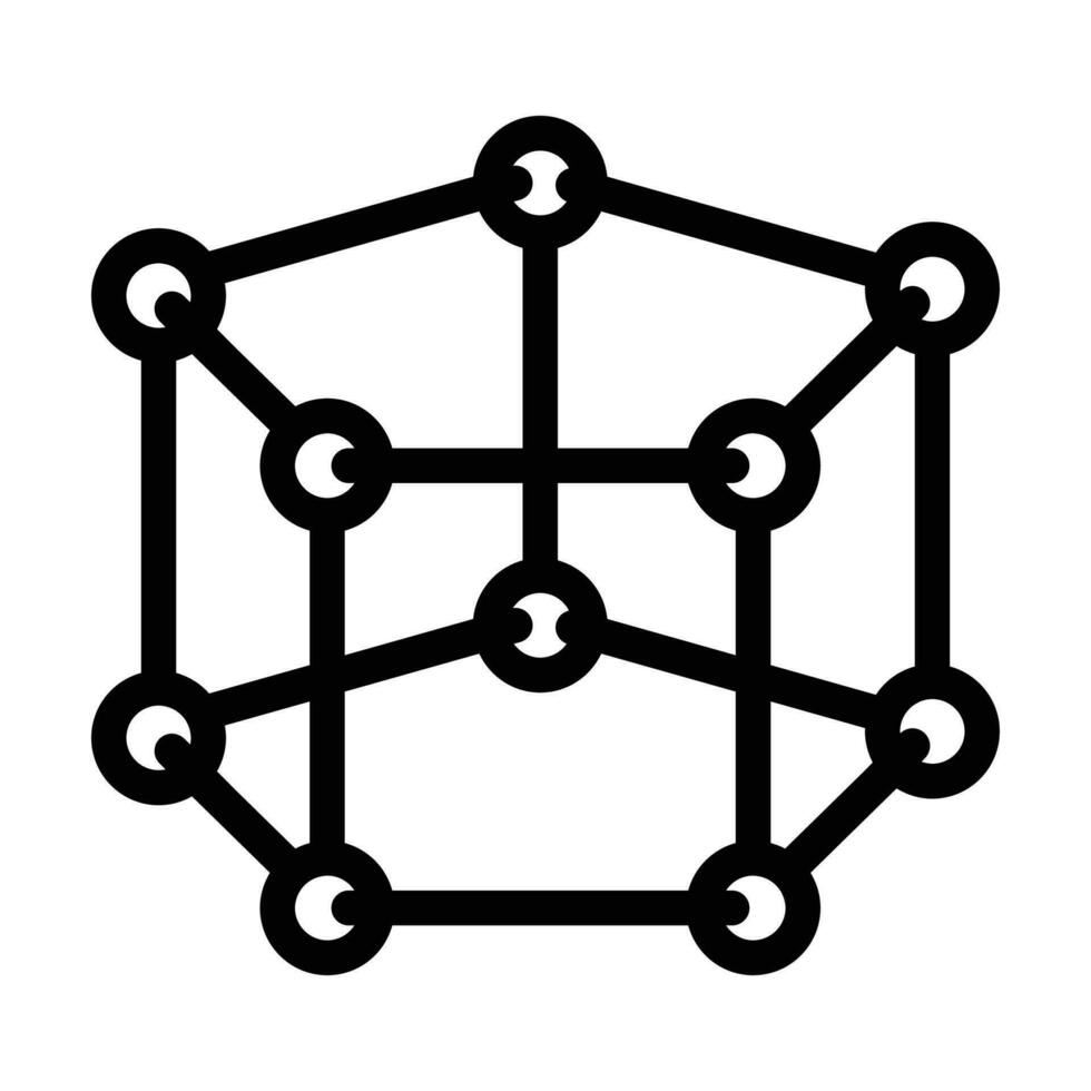 partícula molecular estrutura linha ícone vetor ilustração