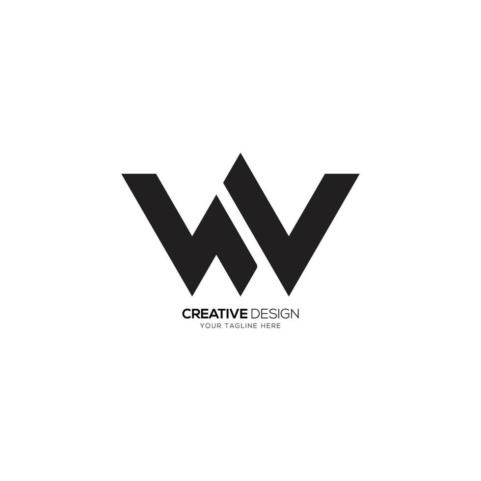 carta W v alfabeto inicial criativo logotipo vetor