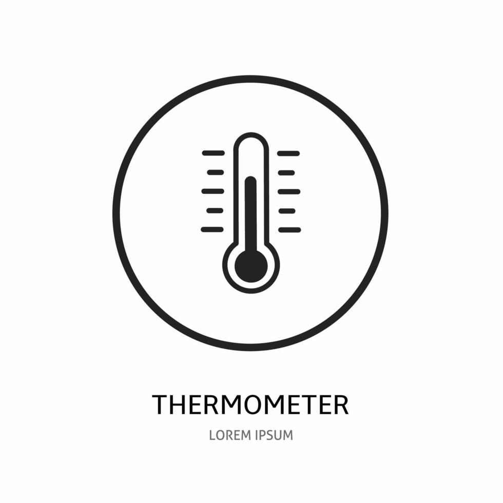termômetro ícone ilustração placa para logotipo. estoque vetor. vetor
