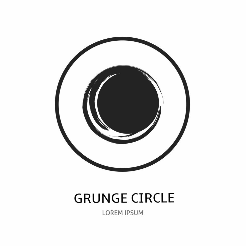 grunge círculo ícone ilustração placa para logotipo. estoque vetor. vetor